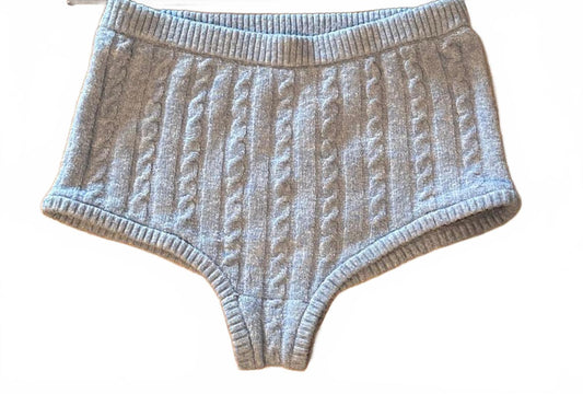 Out From Under Cable Knit Lounge Shorts Blue Cozy Sleepwear