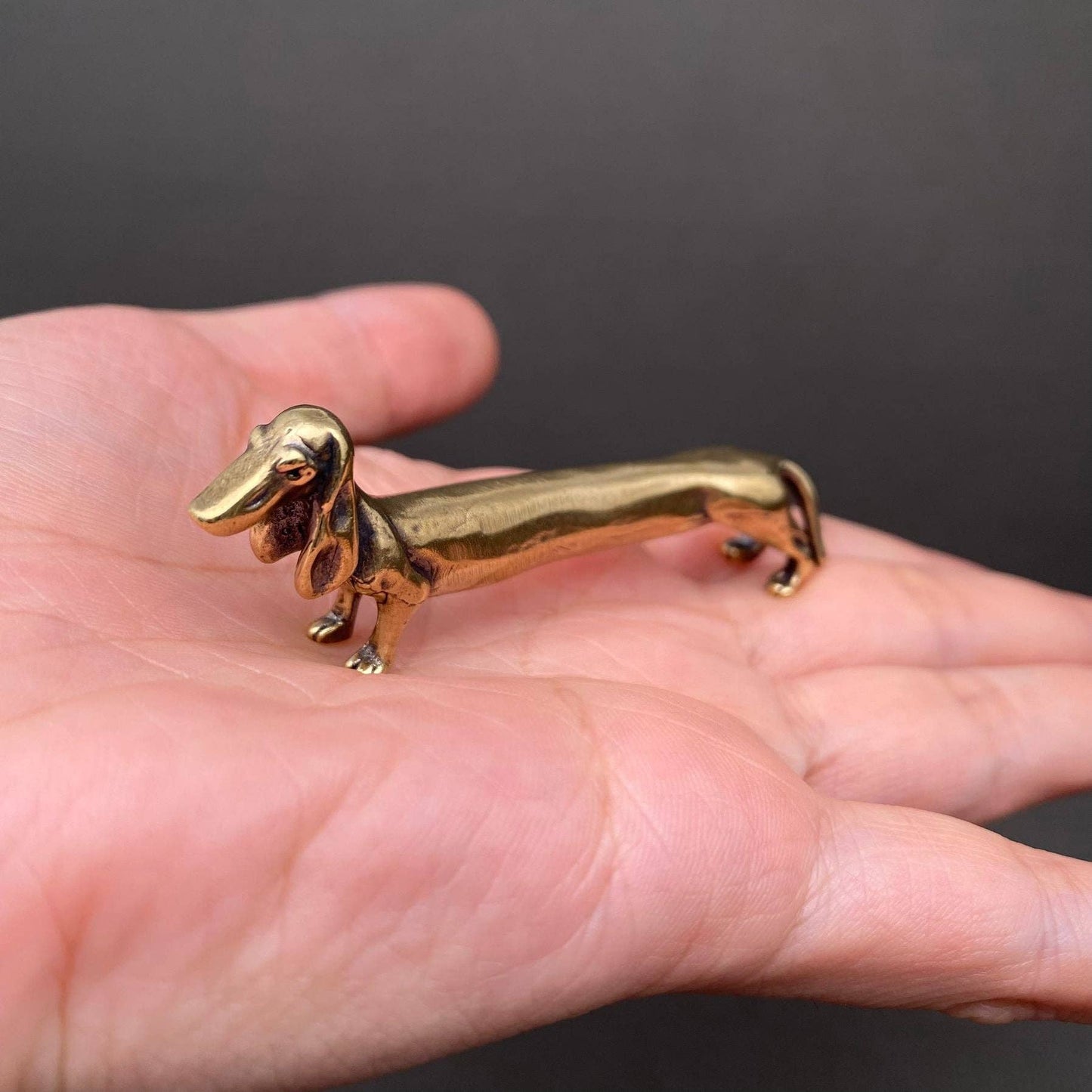 Brass Dachshund Dog Crafts Decoration Desktop Ornaments