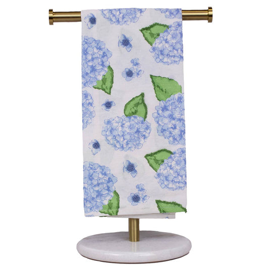 Hydrangea Hand Towel   White/Blue   20x28