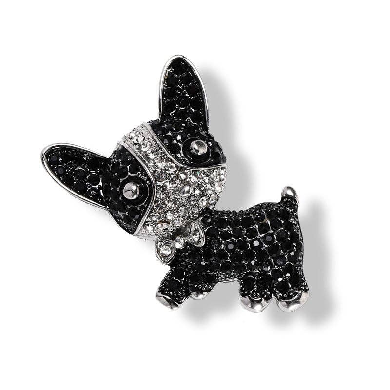 Cute Cartoon Dog Brooch for Women - Stylish Animal Pin with Rhinestones: Pug Brooch