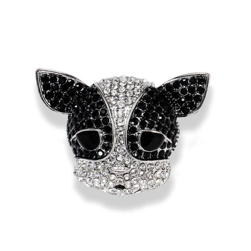 Cute Cartoon Dog Brooch for Women - Stylish Animal Pin with Rhinestones: French Bulldog Brooch