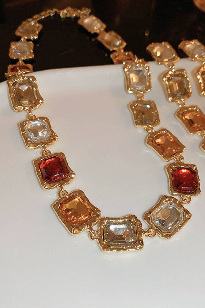 Vintage Gemstone Statement Necklace