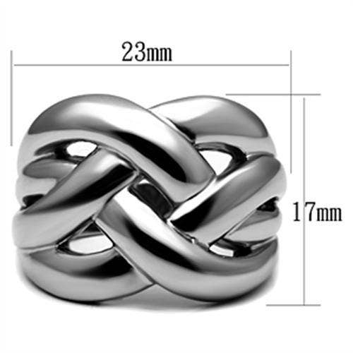 TK396 - High polished (no plating) Stainless Steel Ring with No Stone: 7