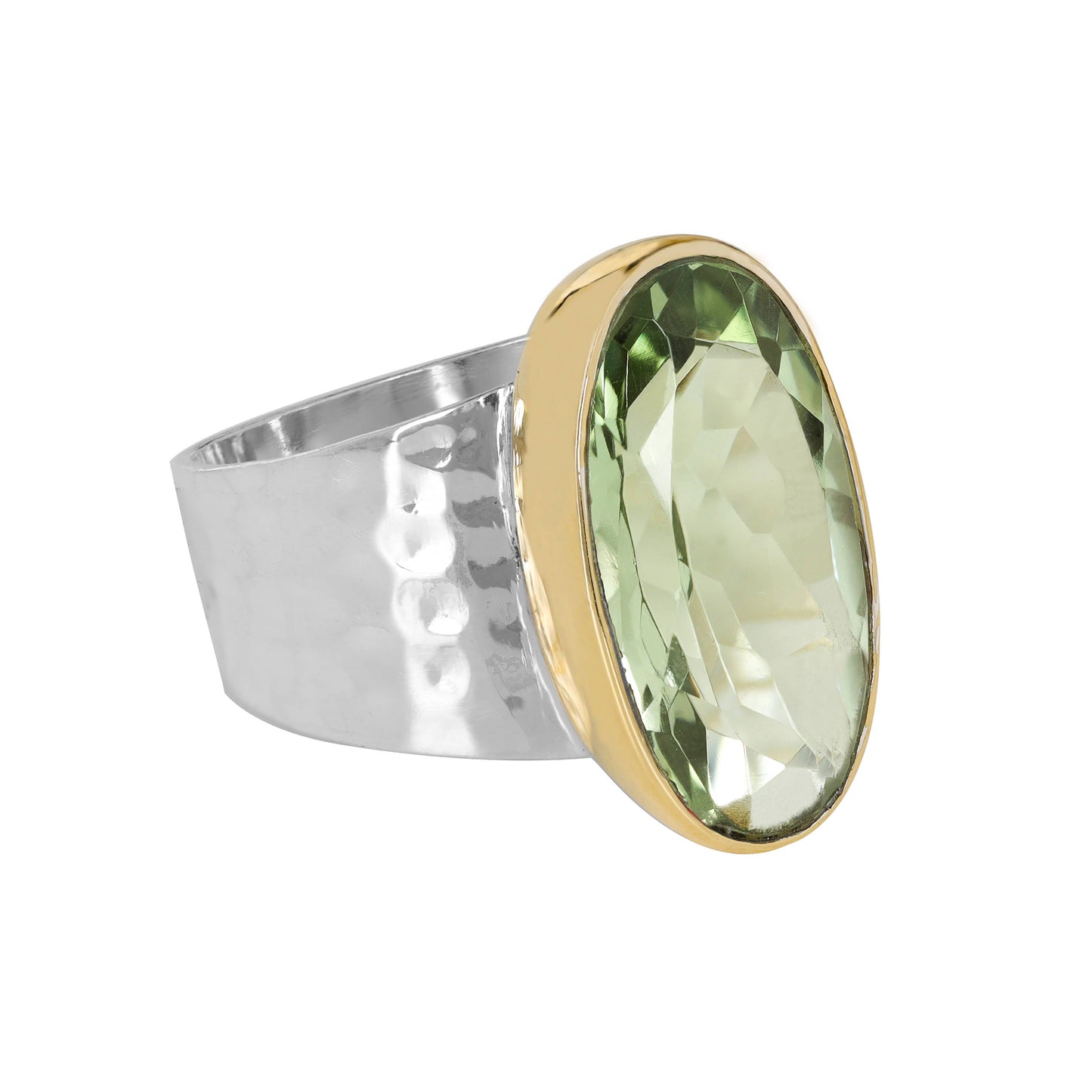 925 Sterling Silver Green Amethyst Verdant Mirage Ring: 6
