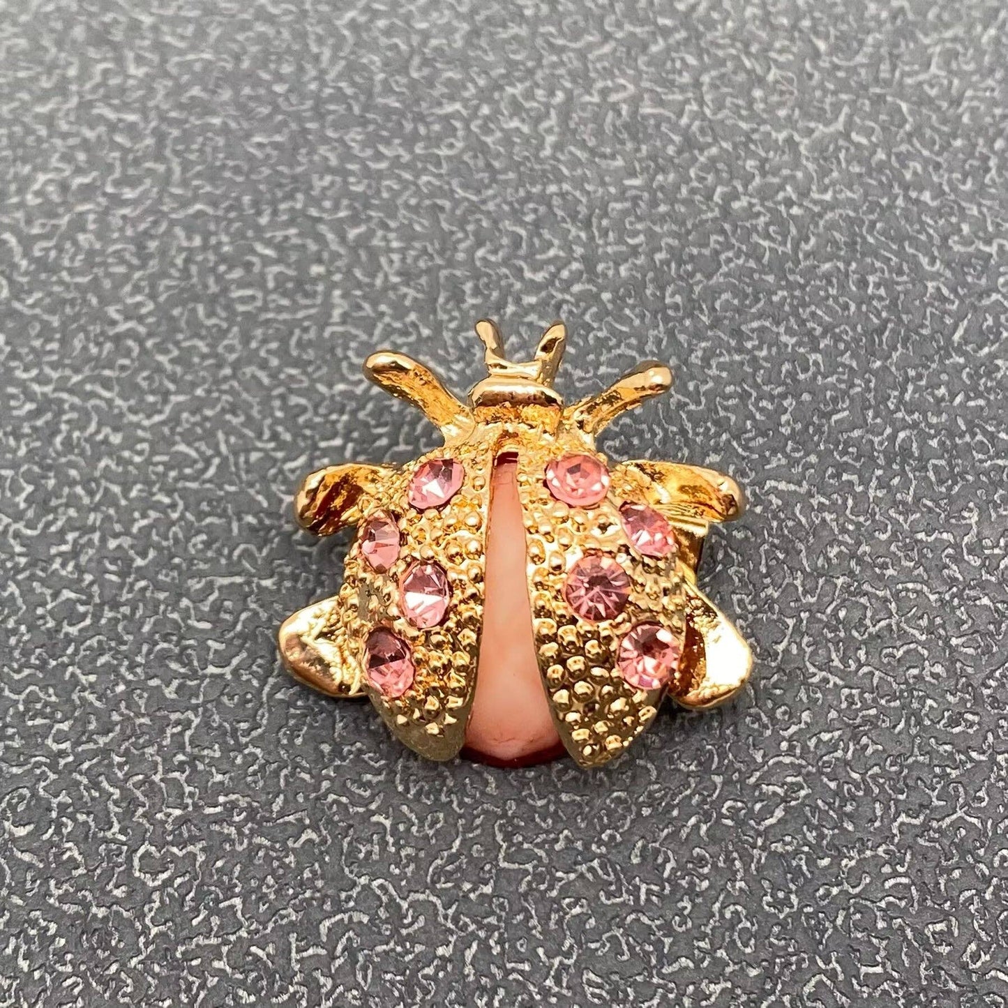 Colorful Rhinestone Ladybug Brooch: Colored