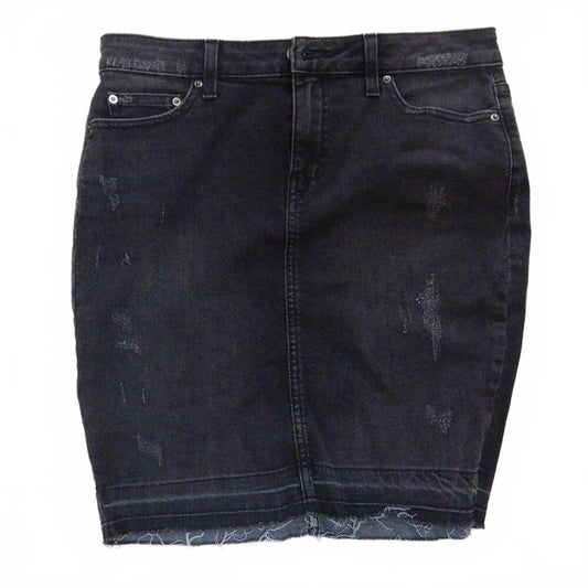 Nasty Gal Black Distressed Denim Skirt – Size 28