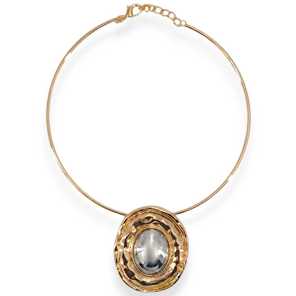 Vintage Sculpted Collar Necklace | Boho Statement Jewelry
