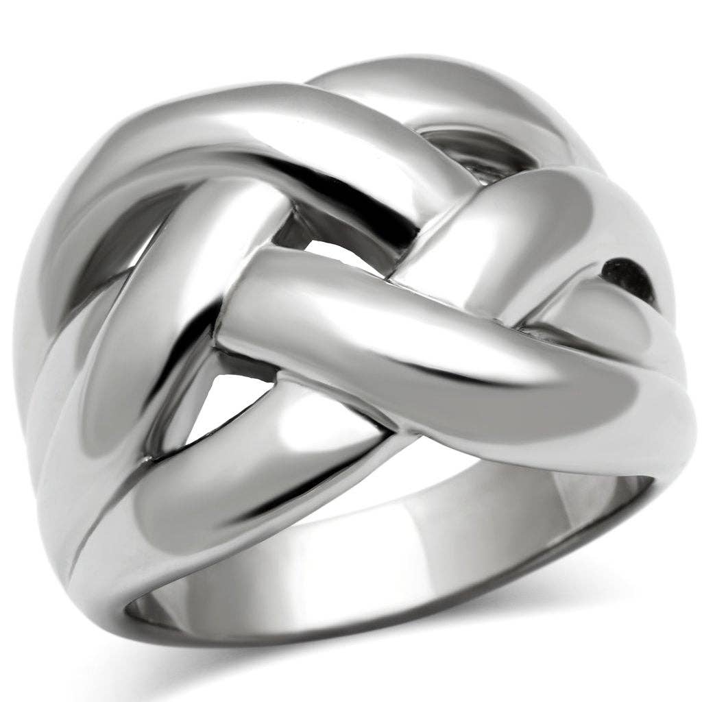 TK396 - High polished (no plating) Stainless Steel Ring with No Stone: 7