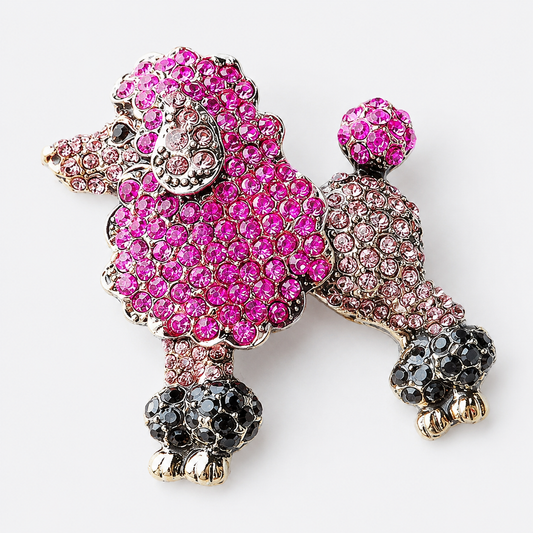 Sparkling Crystal Pave Dog Brooch Pin: A2