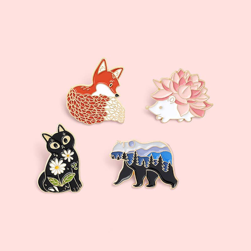 Creative Cartoon Personality Animal Series Brooches: Cat / M