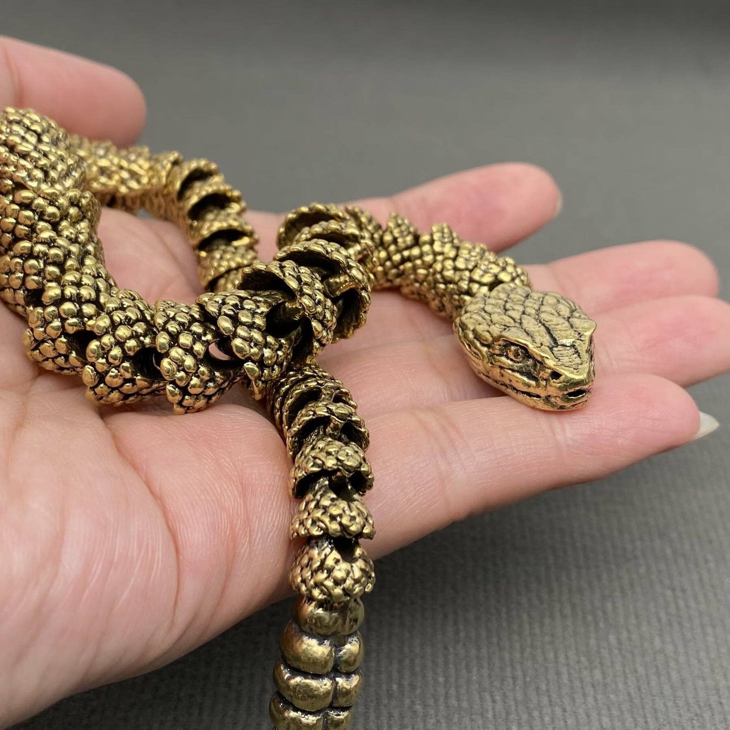 Movable Brass Rattlesnake Crafts Desktop Ornaments