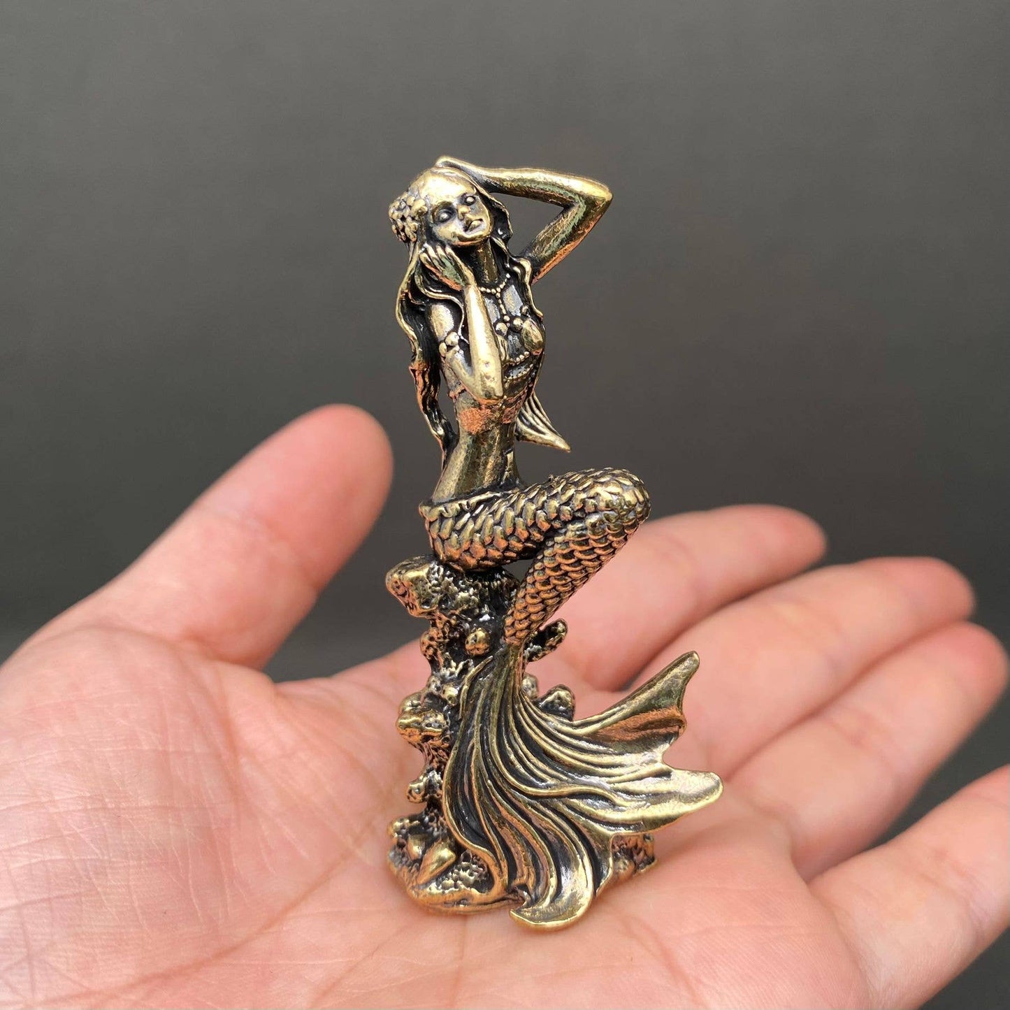 Brass Mermaid Crafts Decoration Desktop Ornaments