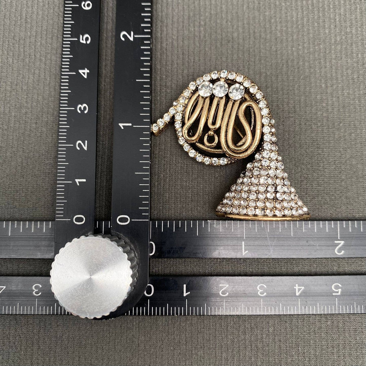 Rhinestone Horn Brooch