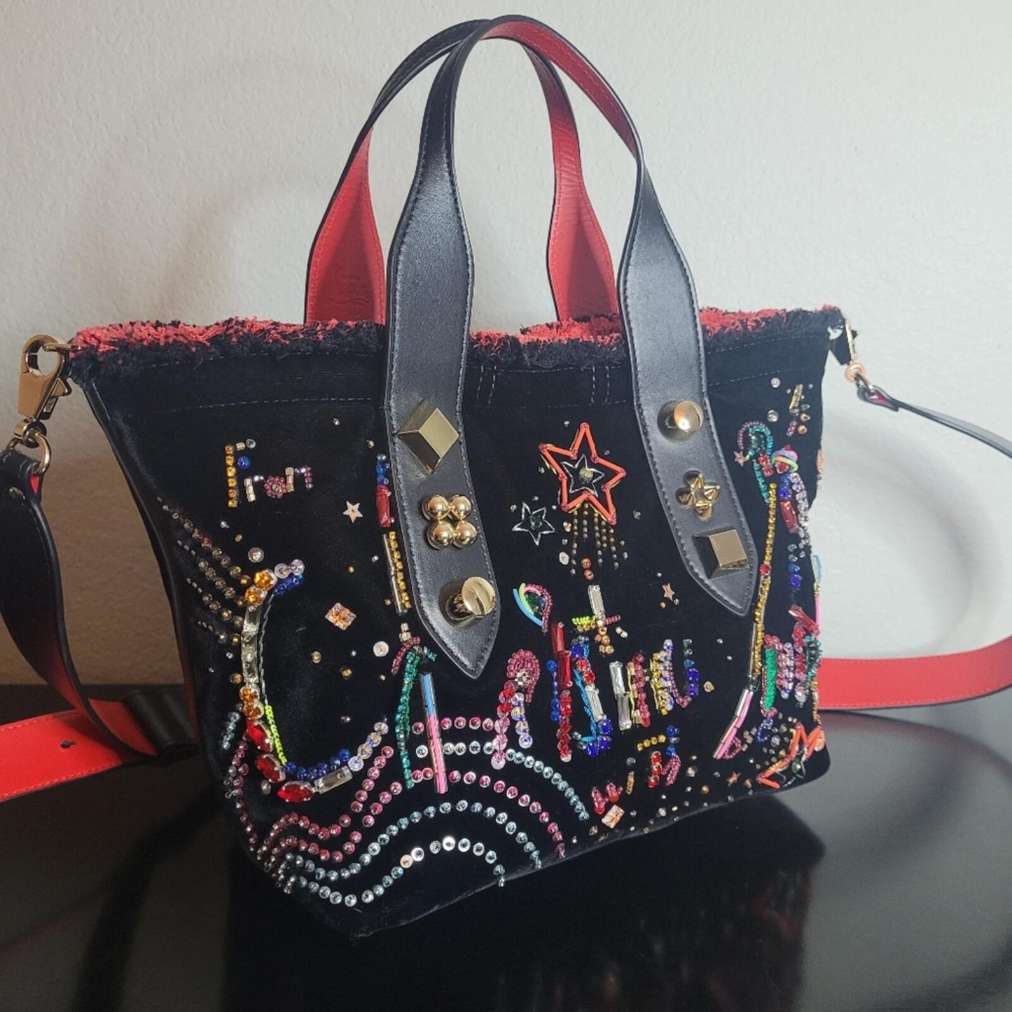 Christian Louboutin Frangibus Small Starlight Strass Tote