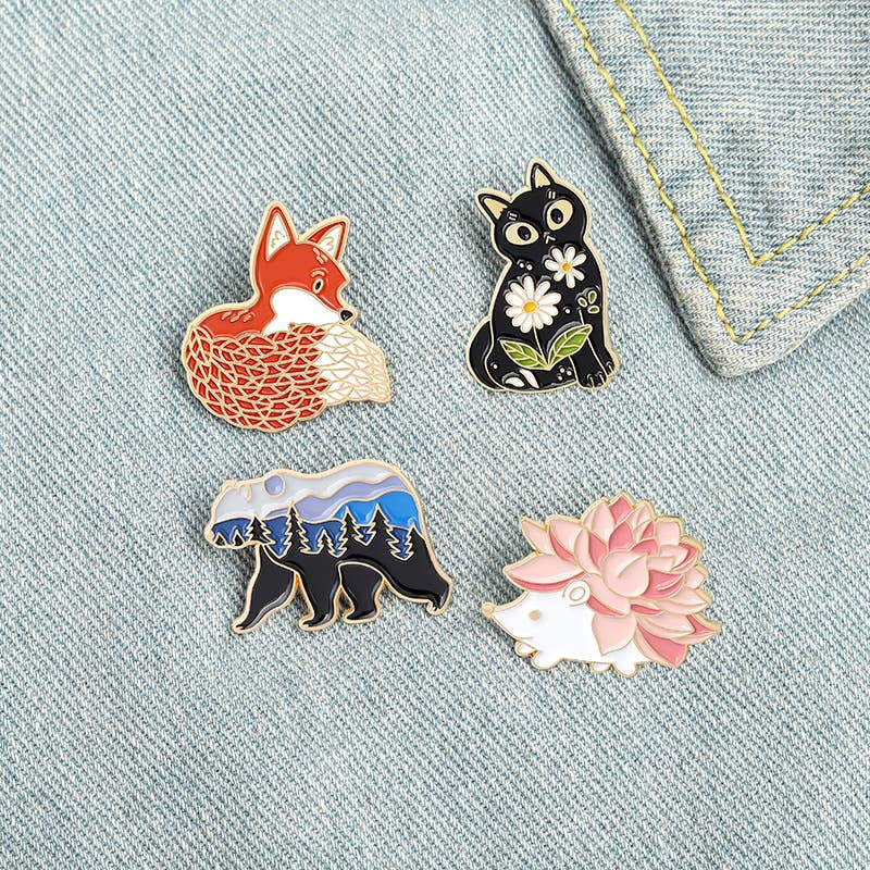 Creative Cartoon Personality Animal Series Brooches: Cat / M