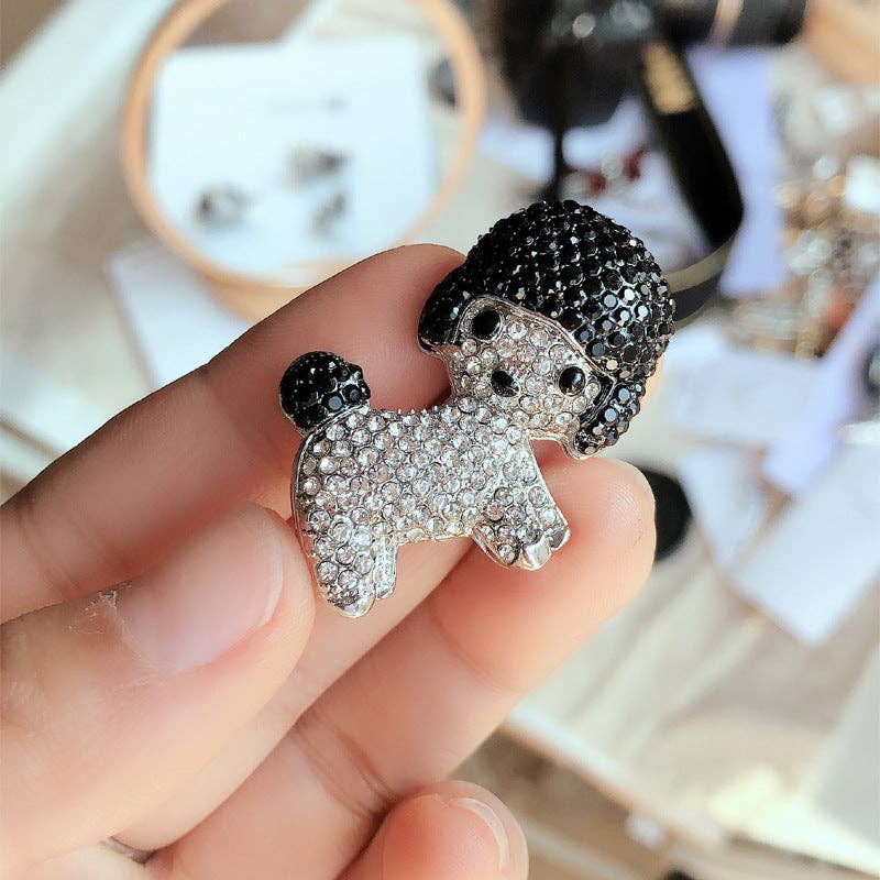 Cute Cartoon Dog Brooch for Women - Stylish Animal Pin with Rhinestones: French Bulldog Brooch