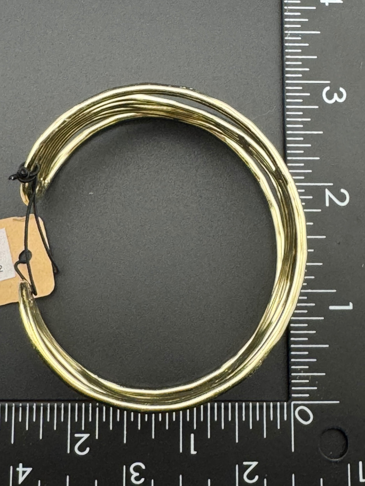 Gold Tone Open Cuff Bracelet with Wave Design