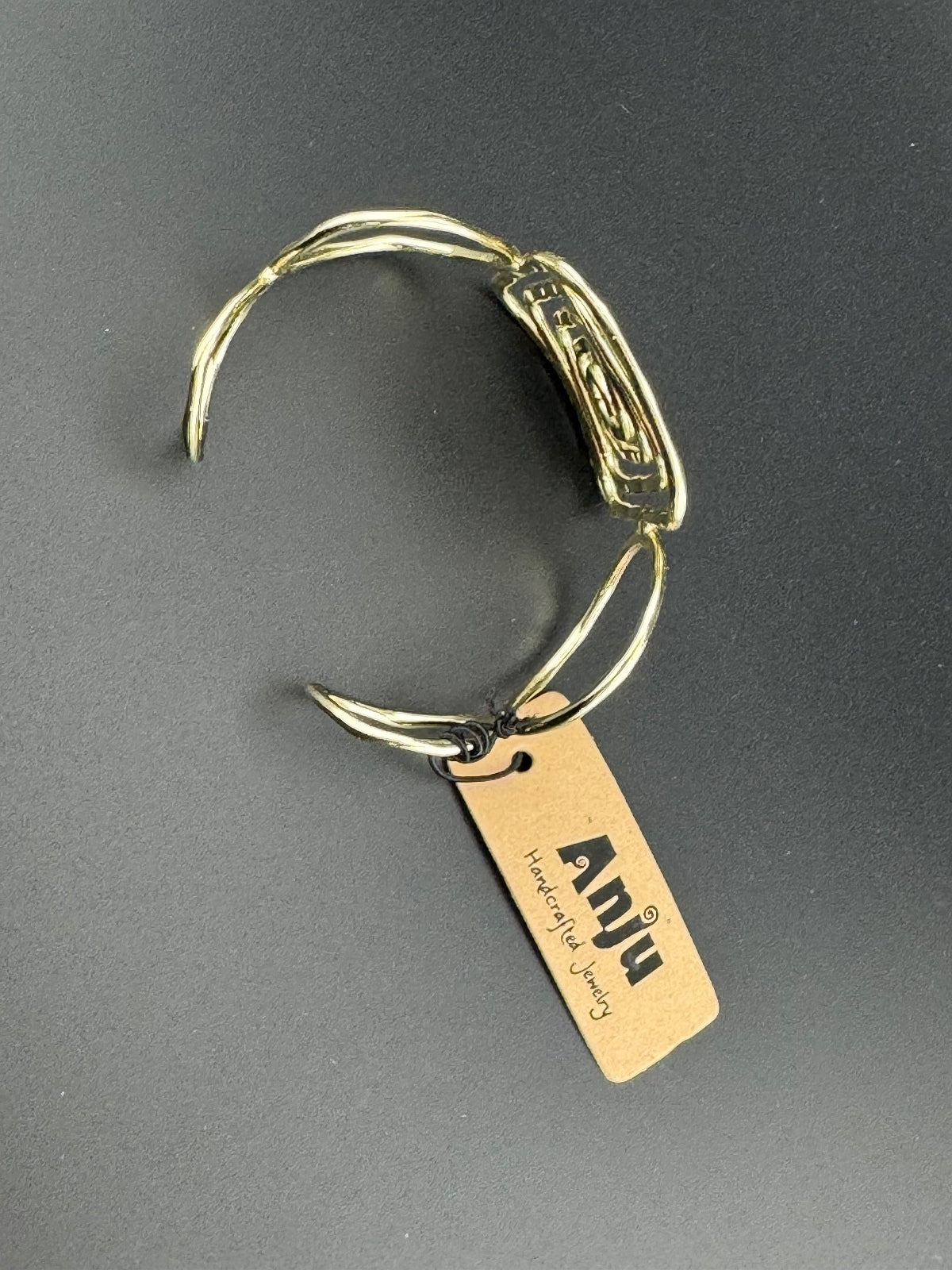 Anju Handcrafted Gold-Tone Spiral Open Cuff Bracelet