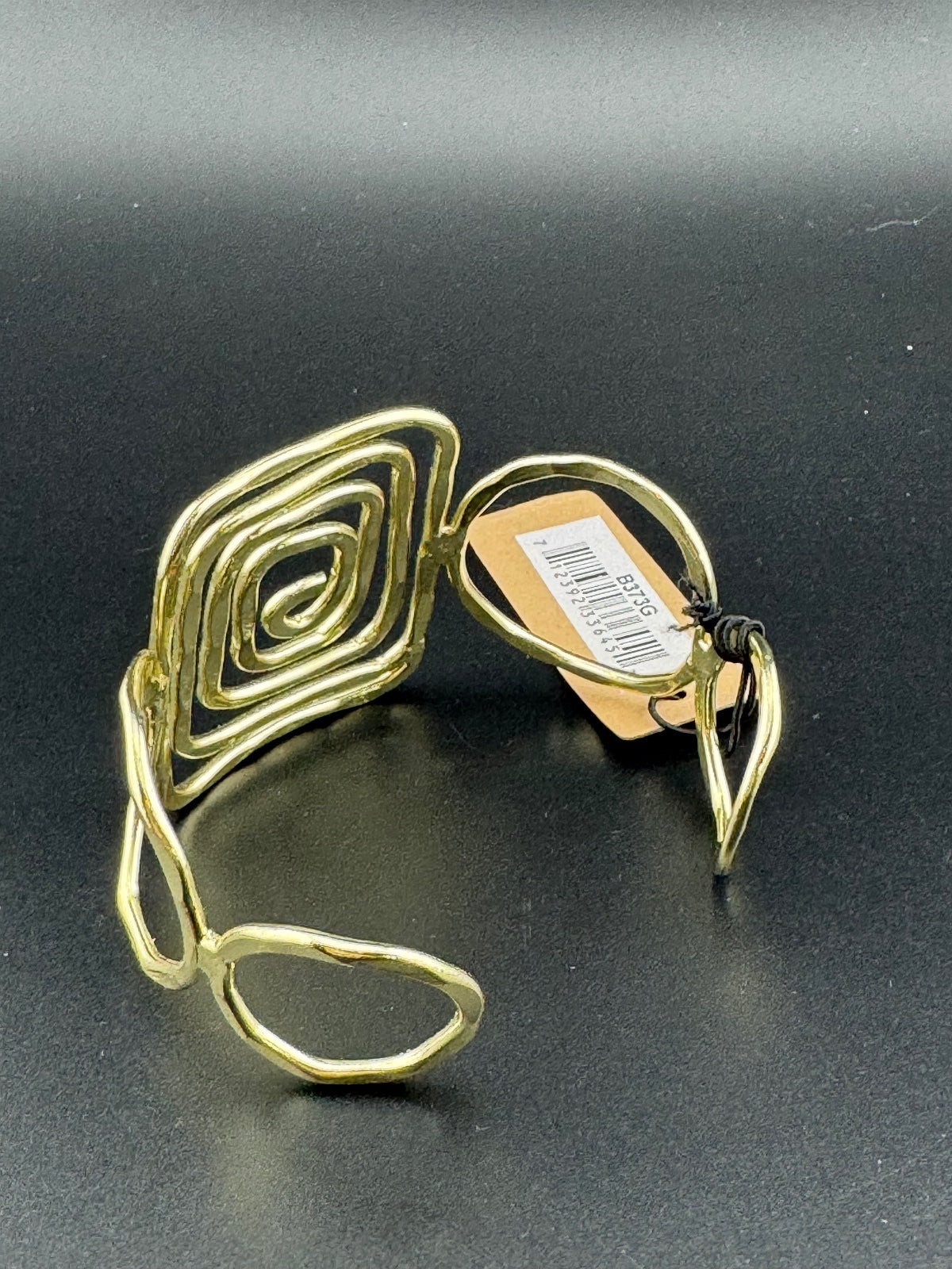 Anju Handcrafted Gold-Tone Spiral Open Cuff Bracelet