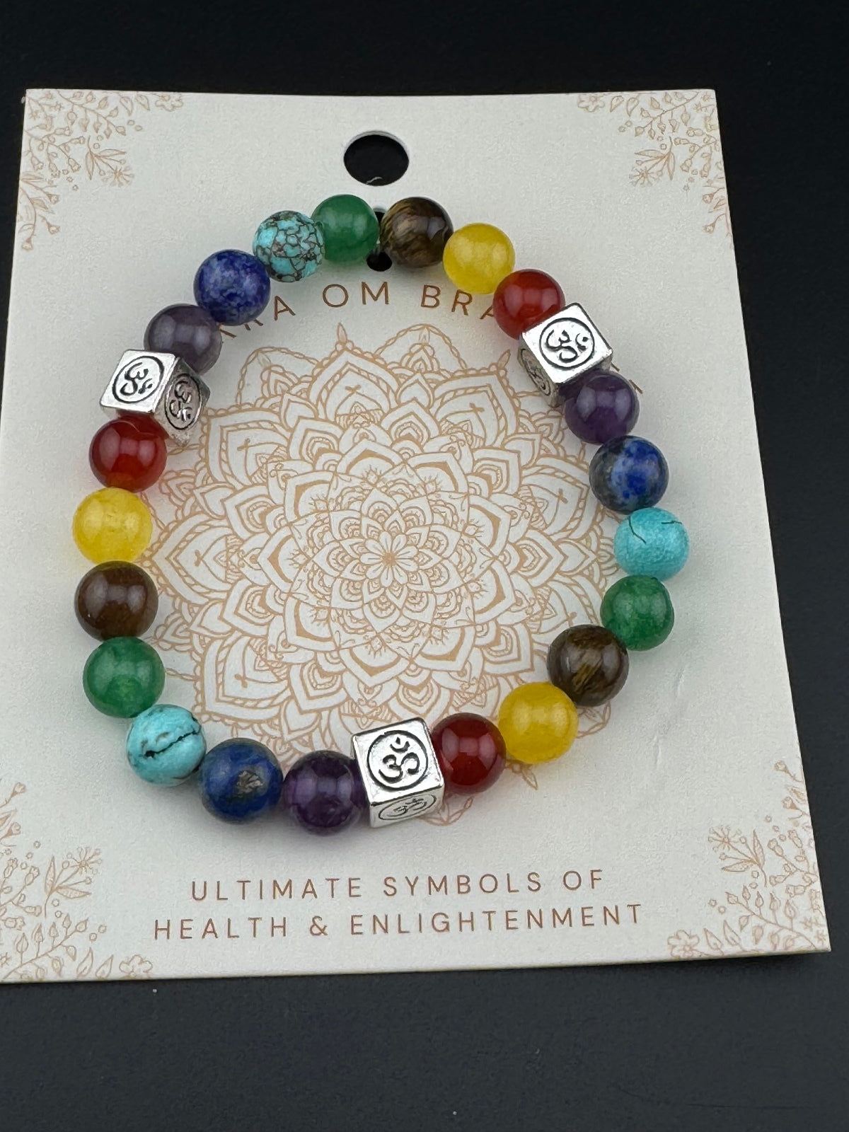 Chakra Om Gem Stone Bracelet