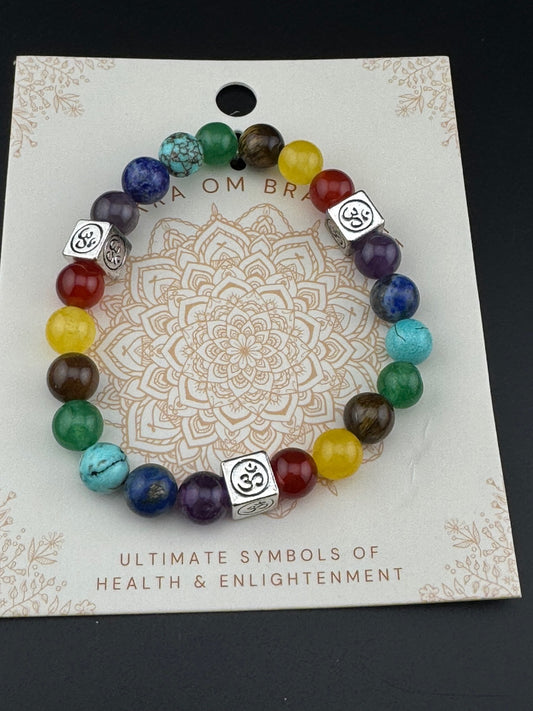 Chakra Om Gem Stone Bracelet