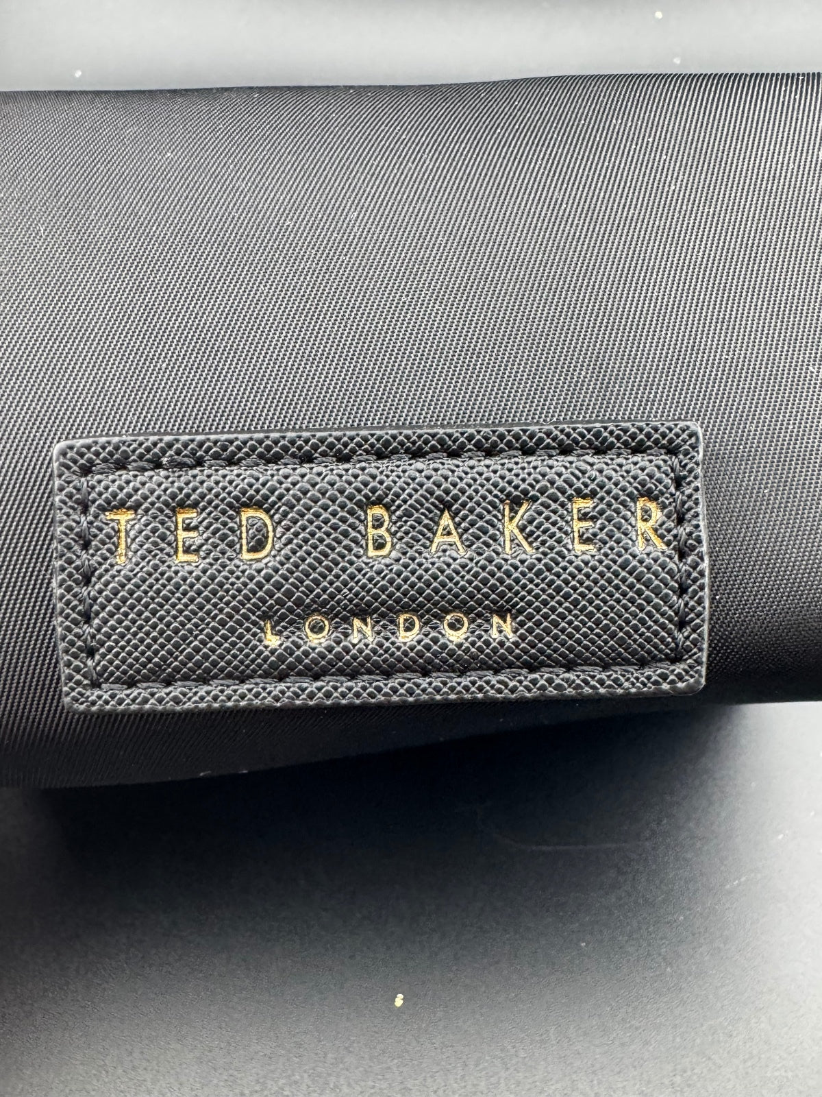 Ted Baker London Black Nylon Cosmetic Pouch with Floral