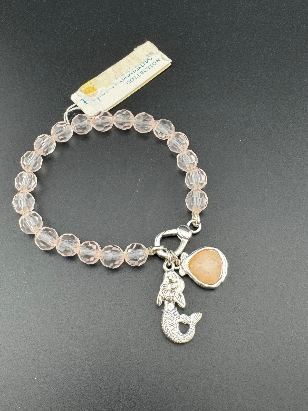 Beaded Bracelet with Mermaid and Stone Charms By the Sea