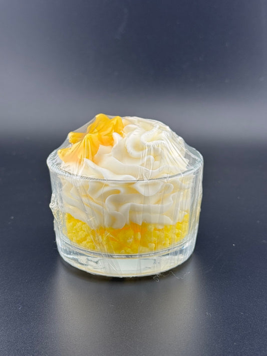 Banana Cream Yellow and White Soy Candle in Glass Jar