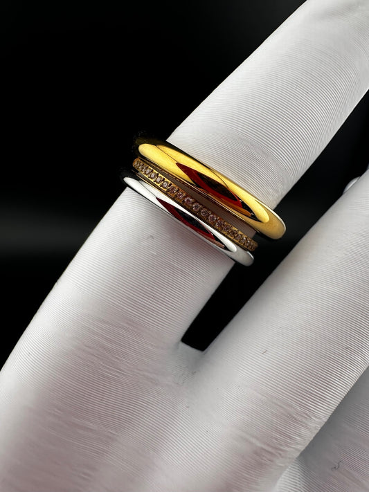 New Multi Band Eternity Ring stacking rings S. Steel Size 7