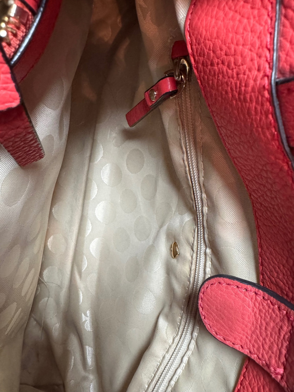 Kate Spade Coral Pebbled Leather Drawstring Shoulder