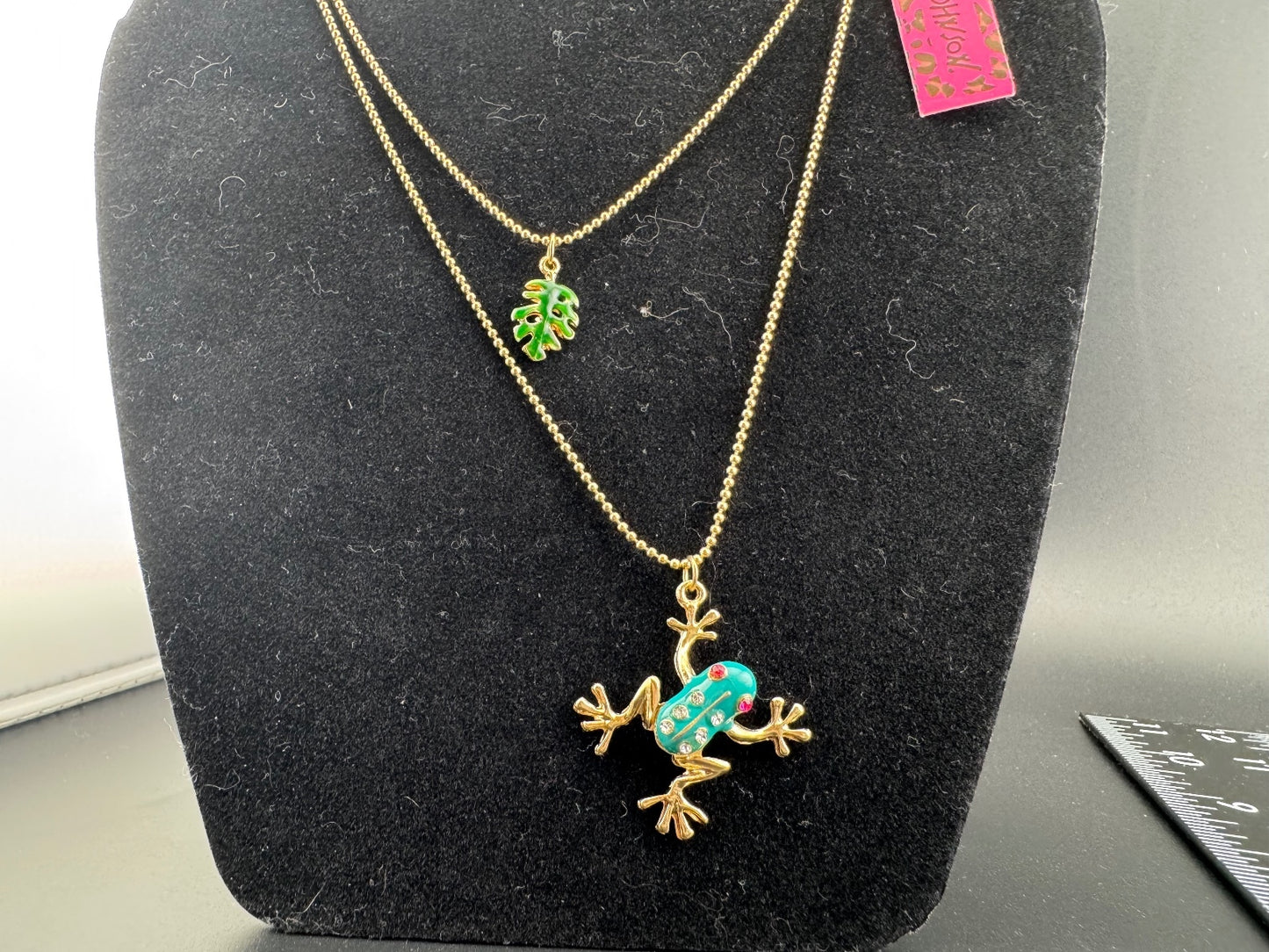 Betsey Johnson Gold Tone Frog Pendant Necklace