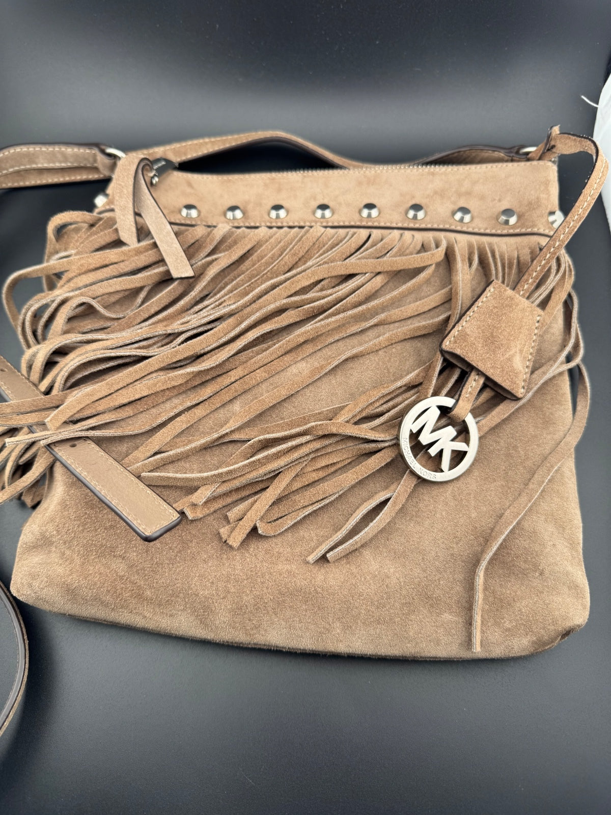 MICHAEL Michael Kors Brown Suede Fringe Crossbody Bag