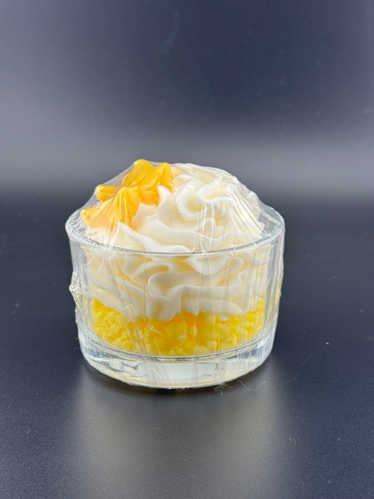 Banana Cream Yellow and White Soy Candle in Glass Jar