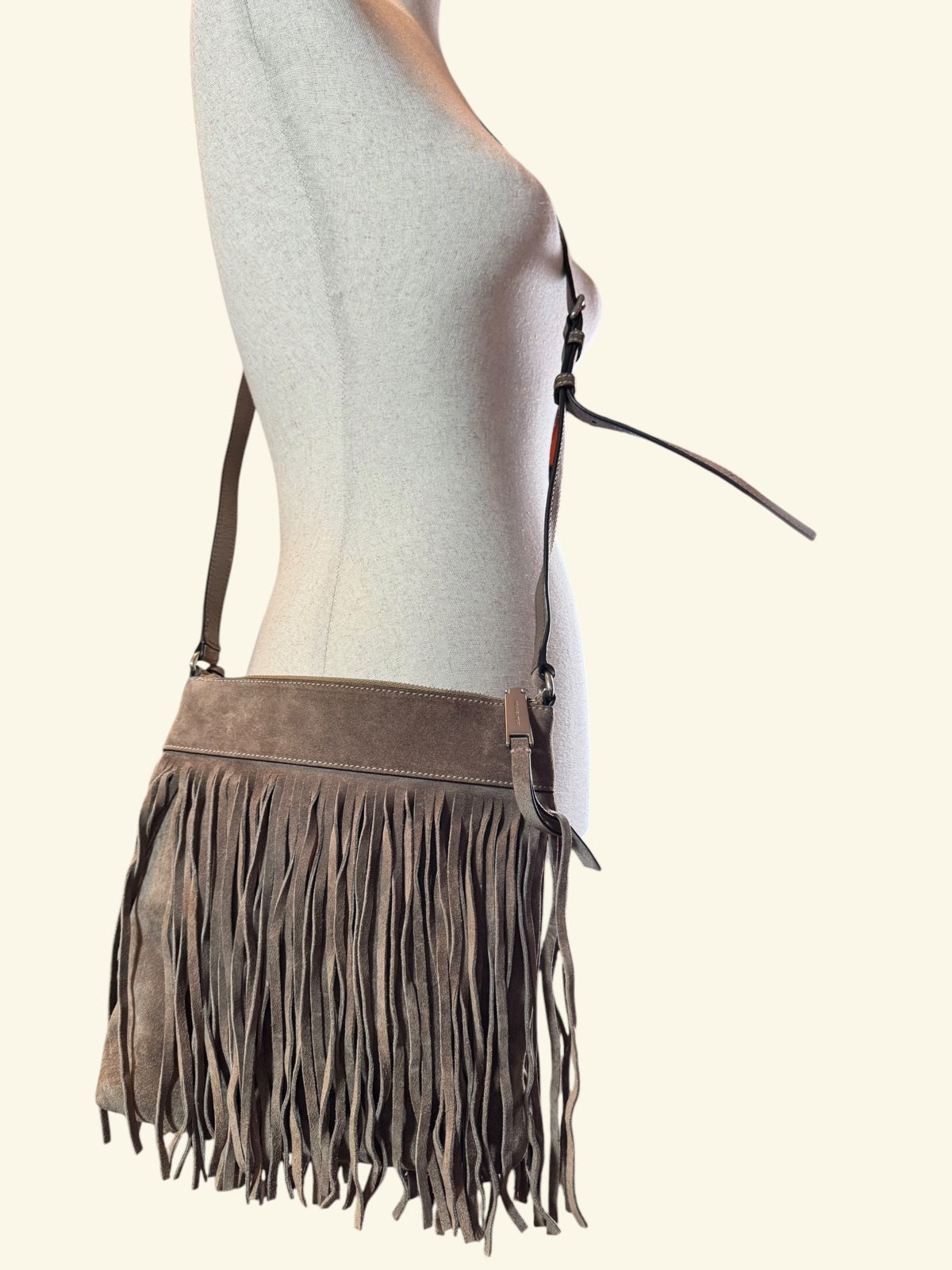 MICHAEL Michael Kors Brown Suede Fringe Crossbody Bag