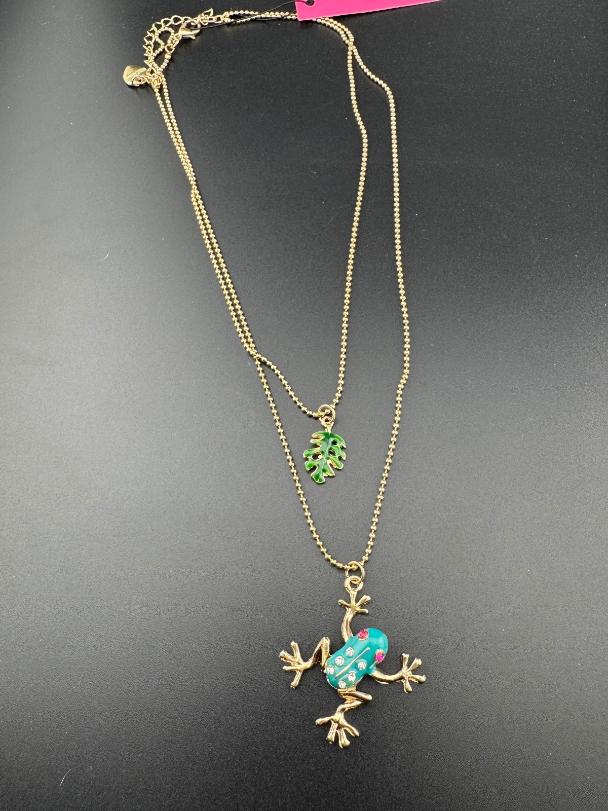 Betsey Johnson Gold Tone Frog Pendant Necklace