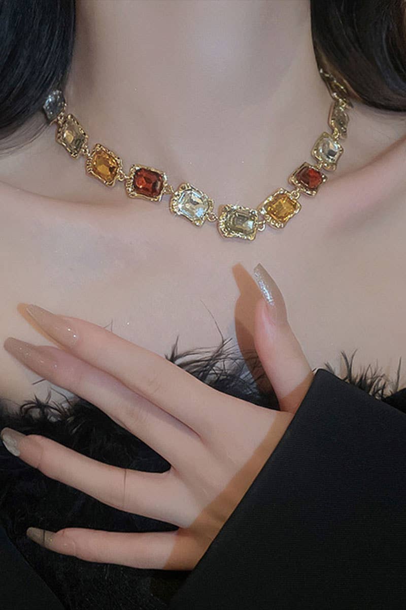 Vintage Gemstone Statement Necklace