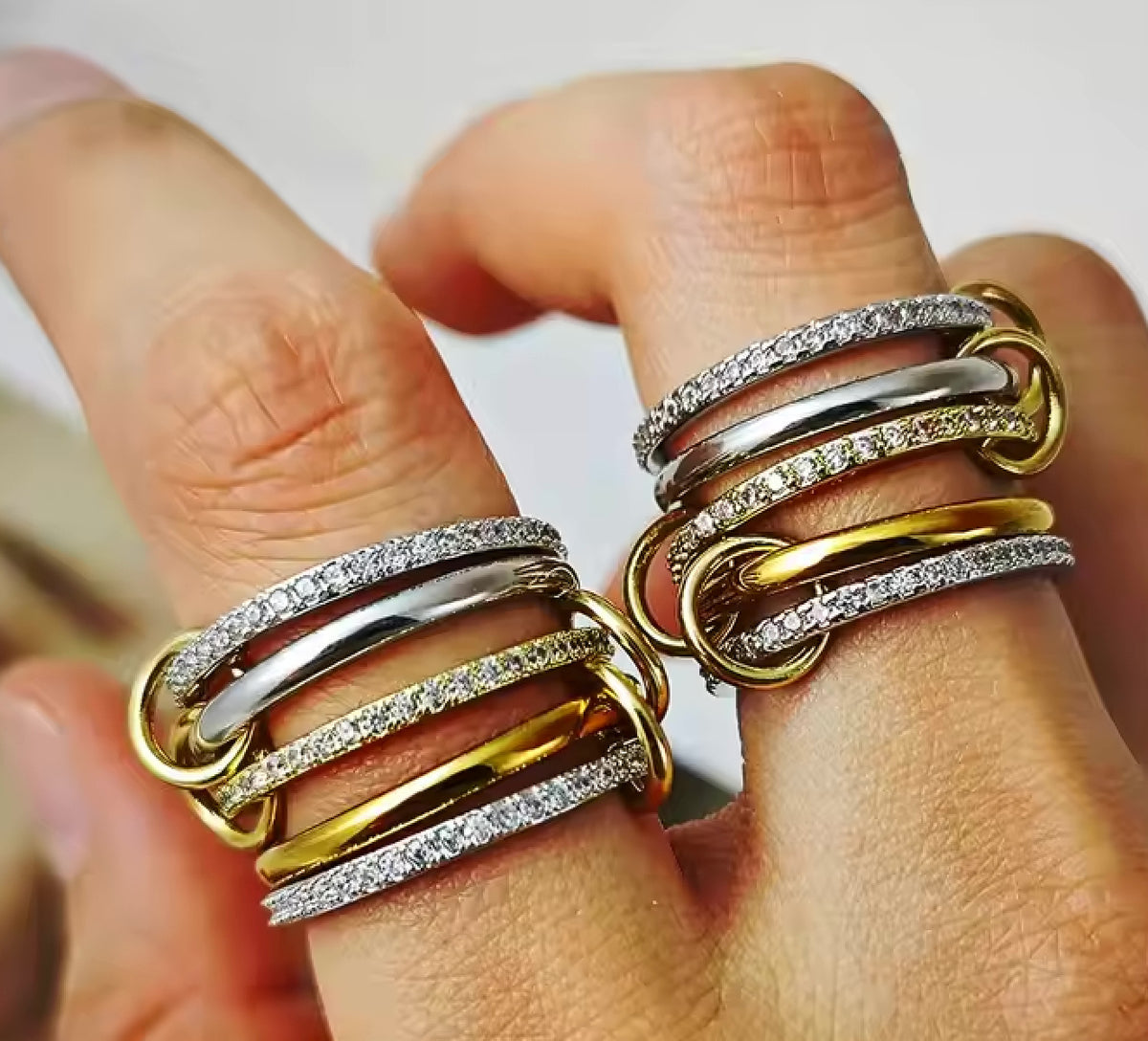 New Multi Band Eternity Ring stacking rings S. Steel Size 7