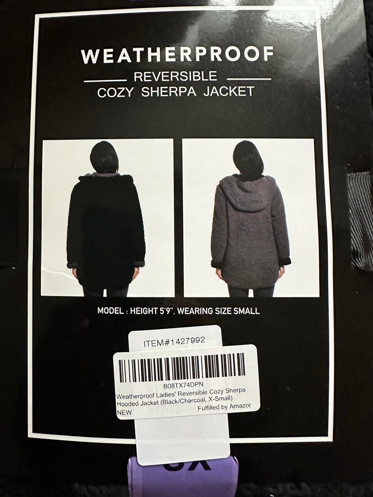 Weatherproof Reversible Cozy Sherpa Jacket for Women XS