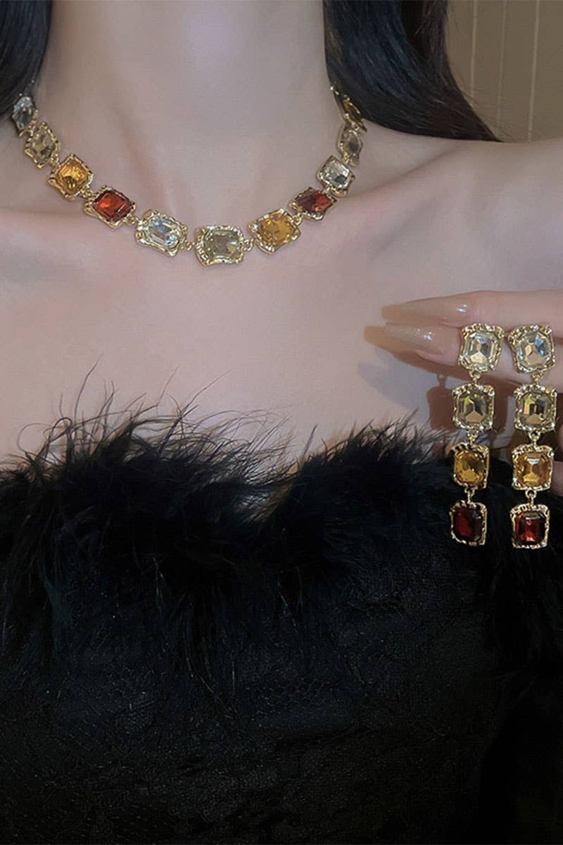 Vintage Gemstone Statement Necklace