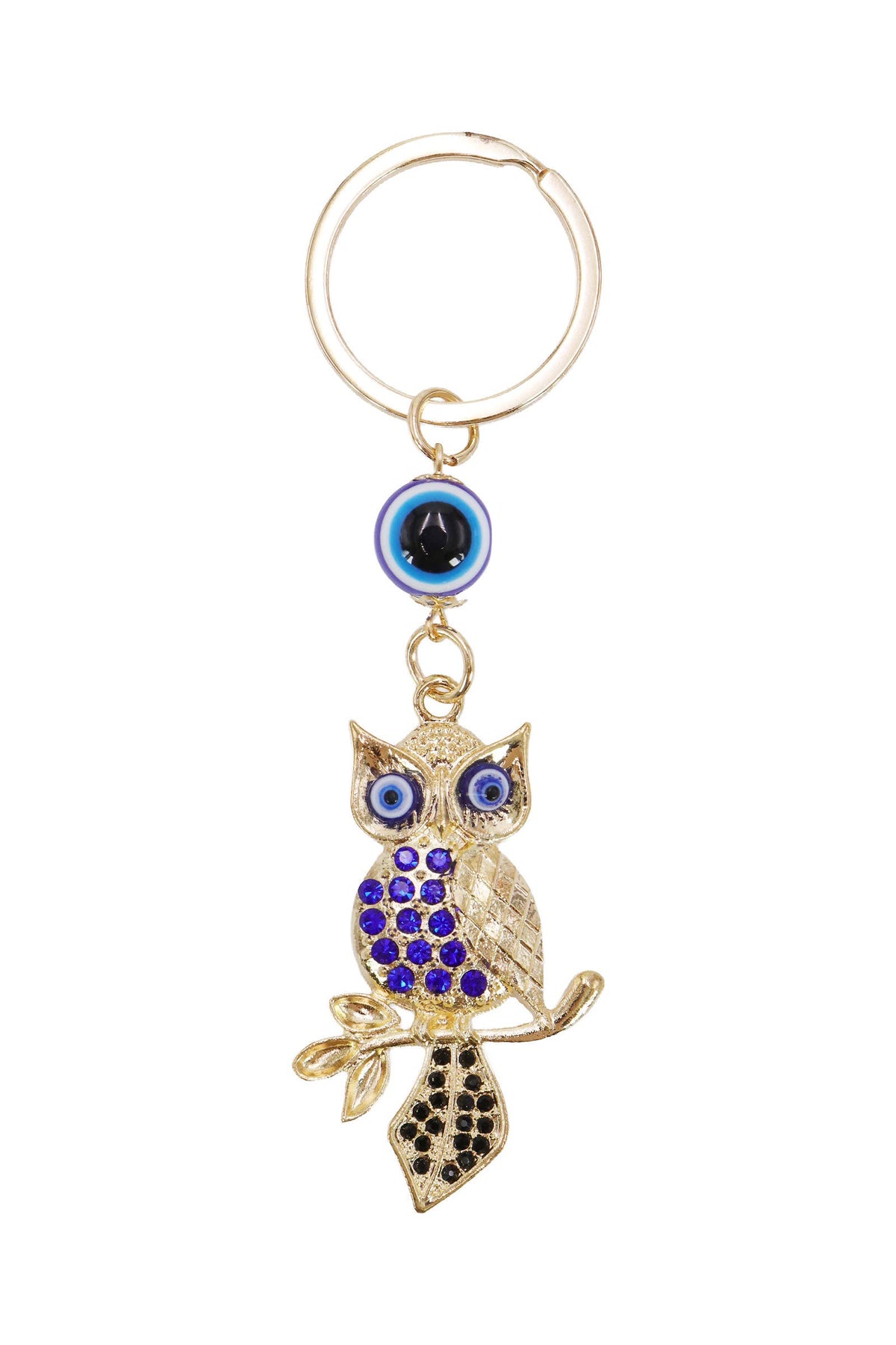 Evil Eye Owl Bling Rhinestone Metal Key Chain: ASSORTED / ONE SIZE