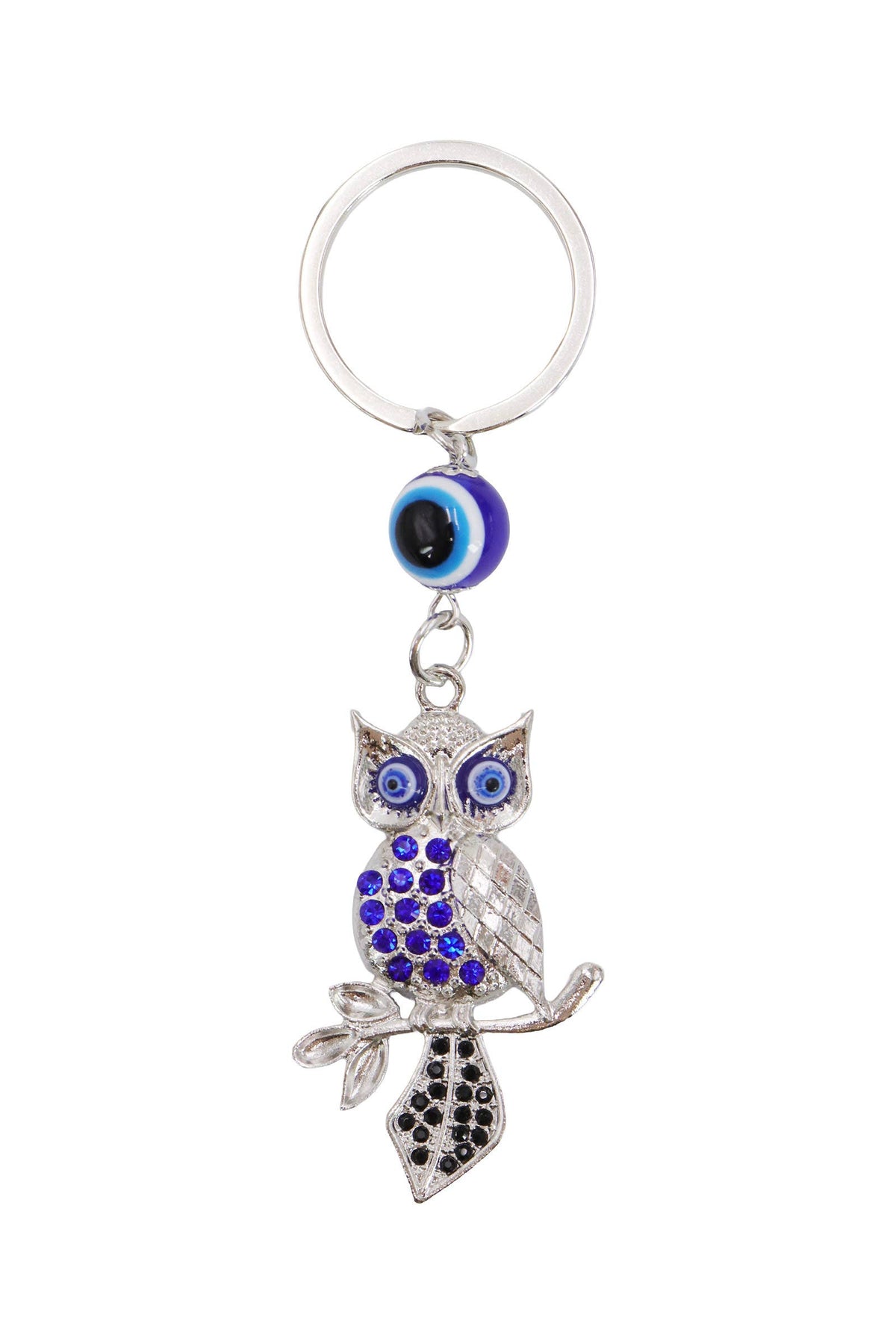 Evil Eye Owl Bling Rhinestone Metal Key Chain: ASSORTED / ONE SIZE