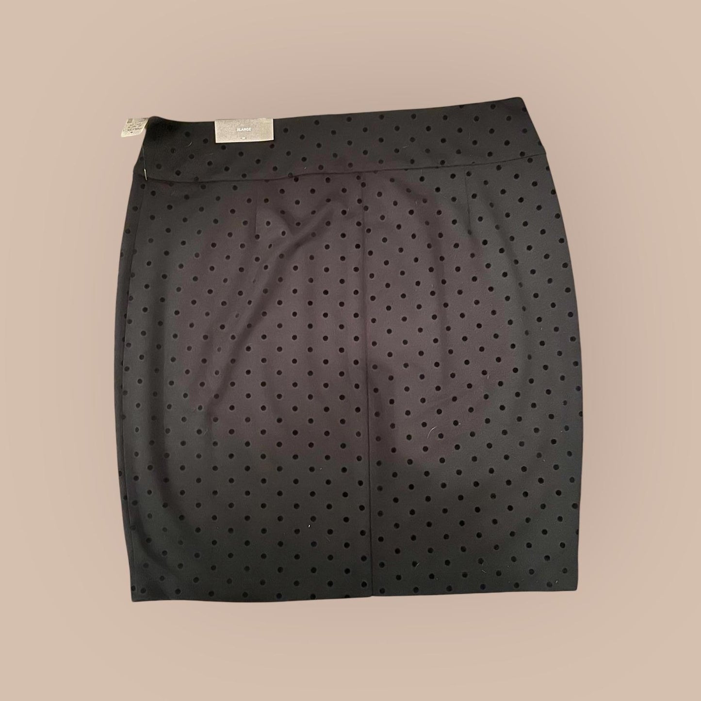 Maurices Black Polka Dot Pencil Skirt Women XL NWT