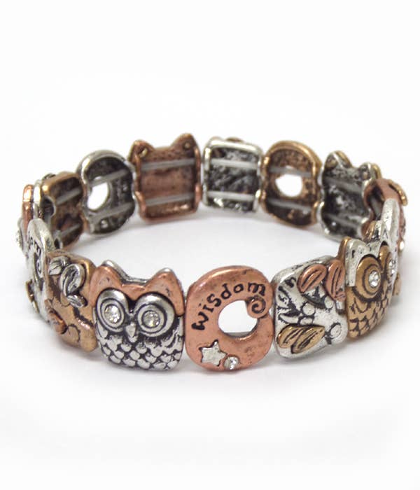 ( U362 )  OWL METALS LINKED BRACELET