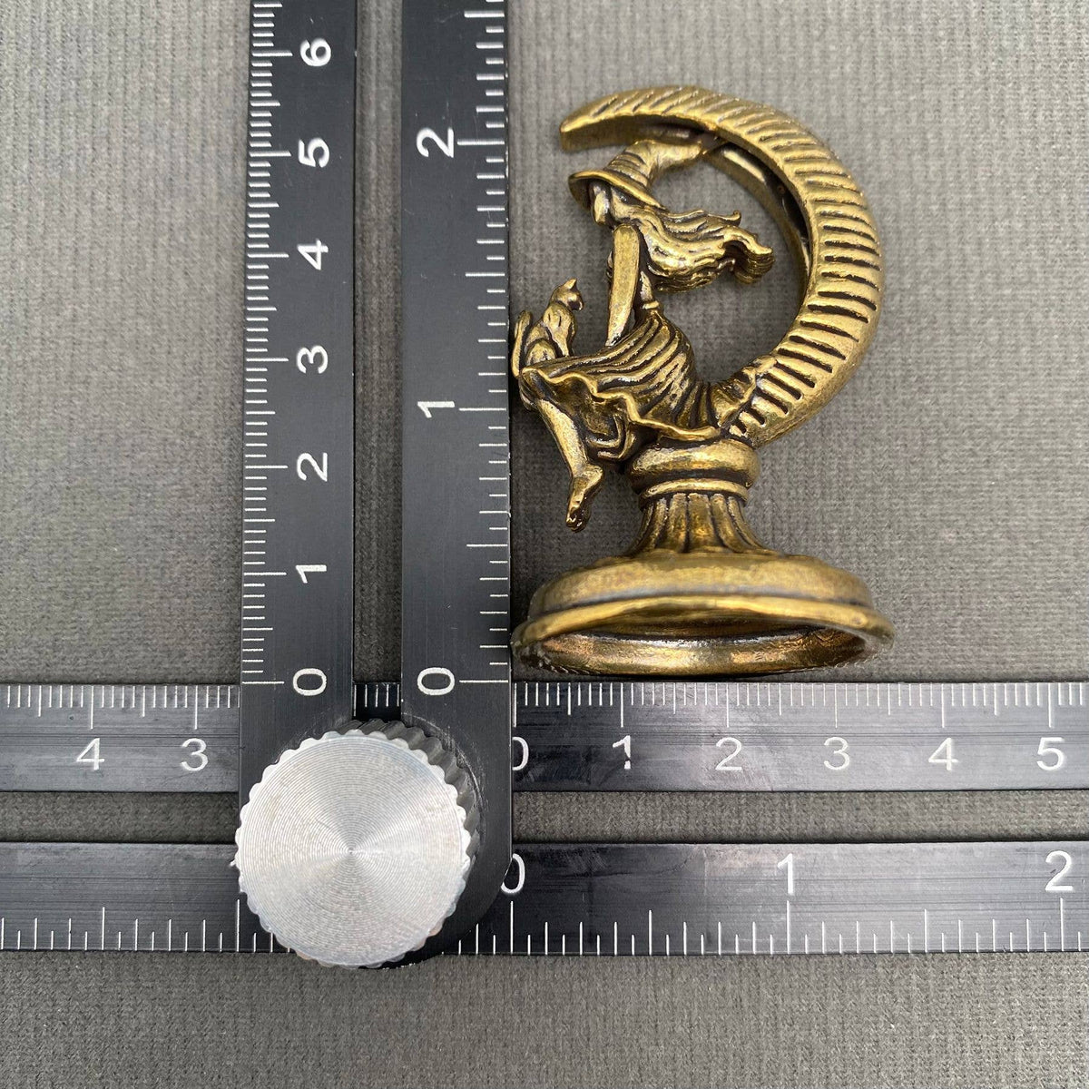 The Witch and Cat On The Moon Brass Crafts Desktop Ornaments