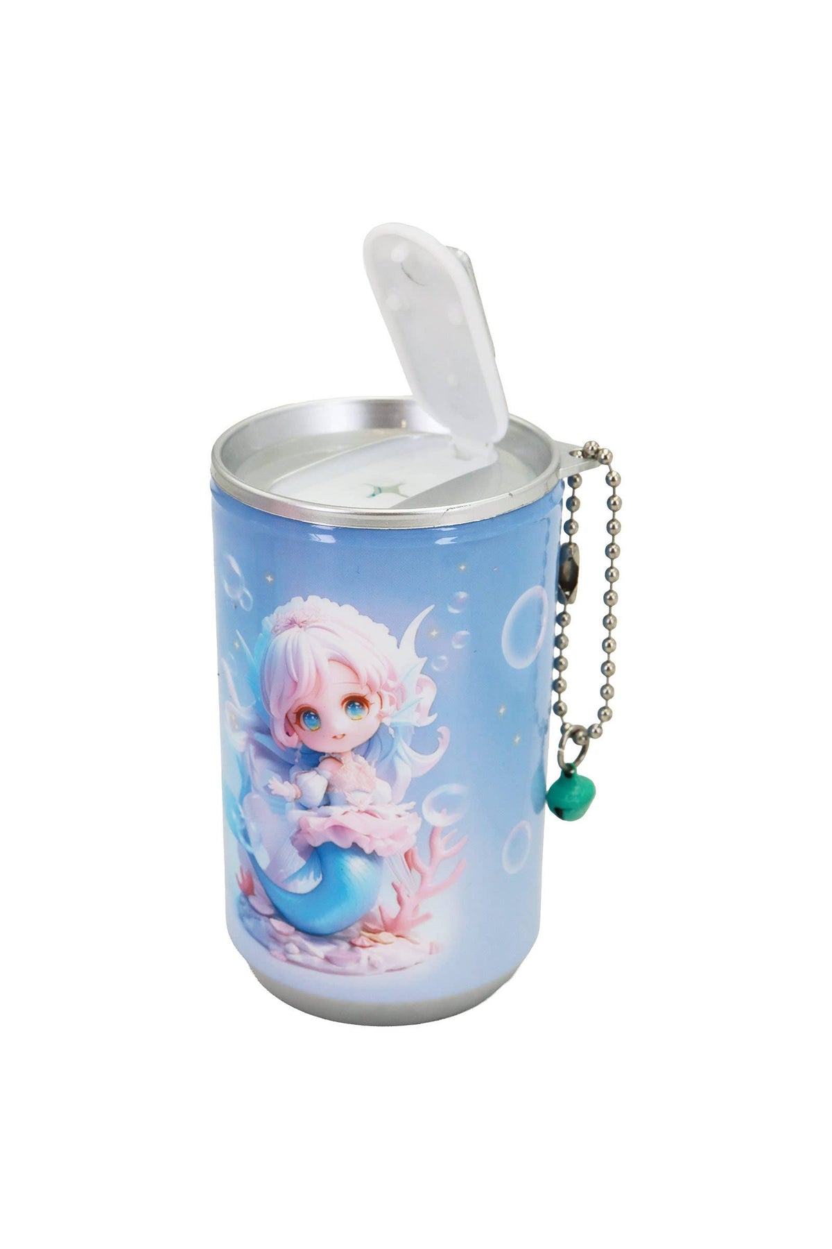 Cute Cartoon Mermaid Soda Pop Can Mini Wet Wipes Keychain: ASSORTED / ONE SIZE