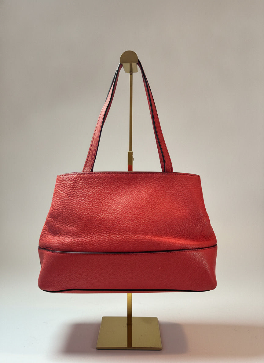 Kate Spade Coral Pebbled Leather Drawstring Shoulder