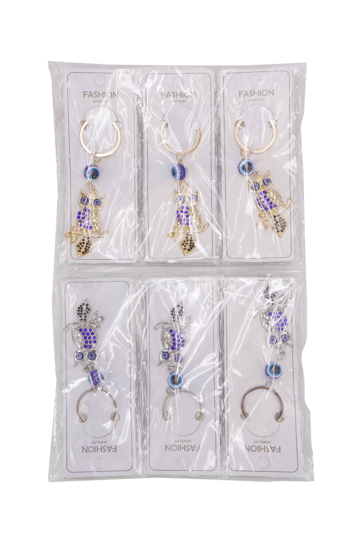 Evil Eye Owl Bling Rhinestone Metal Key Chain: ASSORTED / ONE SIZE