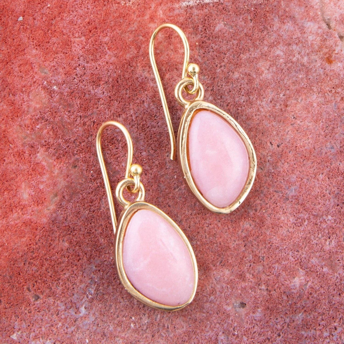 Pink Opal Drop Earrings