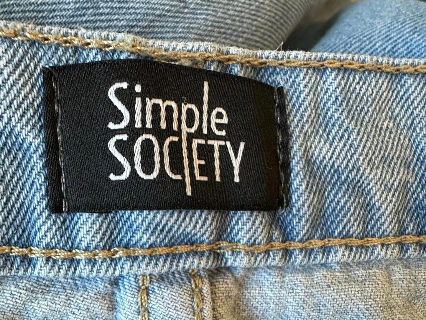 Simple Society Women's Relaxed Fit Distressed Jeans