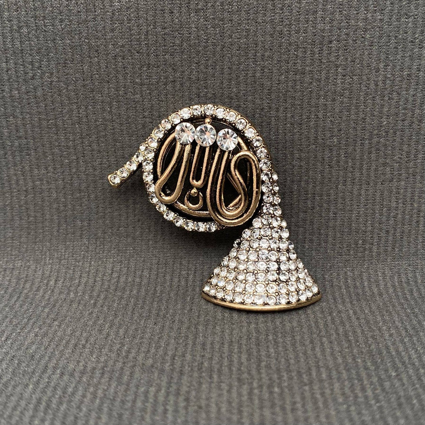 Rhinestone Horn Brooch